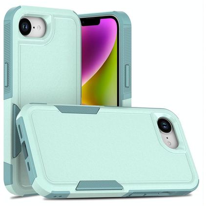 Mobigear Heavy Armor Coque iPhone 16e Coque arrière Rigide Anti-Chocs - Vert