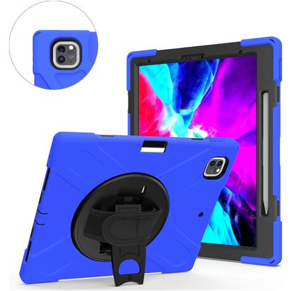 Mobigear SureGrip XGuard Coque iPad Air 13 Pouces (2026) Coque arrière en Plastique rigide,Silicone + Porte-crayon + Bandoulière + Support Amovible - Bleu