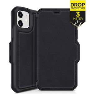 ITSkins HybridFolio Housse iPhone 12 Mini Etui en Cuir Véritable - Noir