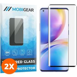 Mobigear Curved OnePlus 9 Pro Verre trempé Protection d'écran - Compatible Coque - Noir (Lot de 2)