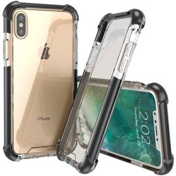 Mobigear Full Bumper Coque iPhone XS Coque arrière Rigide Anti-Chocs - Noir / Transparent