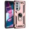 Mobigear Armor Ring Coque Motorola Edge 30 Pro Coque arrière Rigide Anti-Chocs avec Anneau-Support - Rose doré