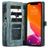 Caseme 008 Housse iPhone 12 Etui avec Coque Détachable Porte-Monnaie - Bleu