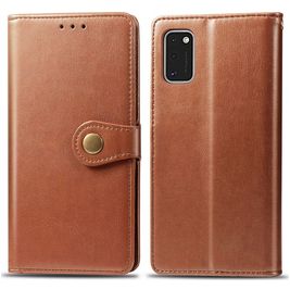 Mobigear Snap Button Housse Samsung Galaxy A41 Etui Porte-Monnaie - Cognac