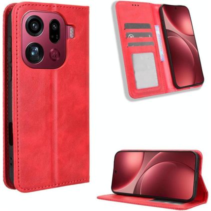 Mobigear Sensation Housse OPPO Find X9 Pro Etui Porte-Monnaie - Rouge