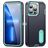 Mobigear Rugged Stand Coque iPhone 14 Coque arrière Rigide Anti-Chocs avec Support Amovible - Dark Blue