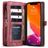 Caseme 008 Housse iPhone 12 Pro Etui avec Coque Détachable Porte-Monnaie - Rouge
