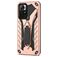 Mobigear Armor Stand Coque POCO M4 Pro 5G Coque arrière Rigide Anti-Chocs avec Support Amovible - Rose doré