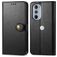 Mobigear Snap Button Housse Motorola Edge 30 Pro Etui Porte-Monnaie - Noir