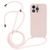 Mobigear Lanyard iPhone 14 Pro Max Coque avec cordon en Silicone - Sand Pink