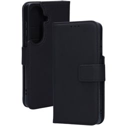 Mobiparts Wallet Housse Samsung Galaxy S26 Etui en Cuir Véritable Porte-Monnaie - Noir