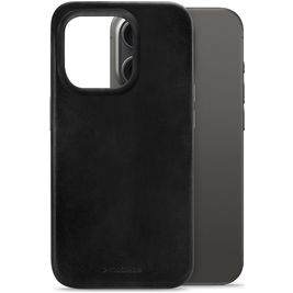 Mobilize Premium Coque iPhone 15 Pro MagSafe Coque arrière en Cuir Véritable - Noir