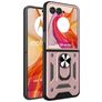 Mobigear Armor Ring Coque Motorola Razr 50 Ultra Coque arrière Rigide Anti-Chocs avec Anneau-Support - Rose doré