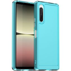 Mobigear Crystal Coque Sony Xperia 10 V Coque arrière en TPU Souple - Bleu