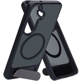 Mobiparts Hardcover Coque Samsung Galaxy S26 MagSafe Coque arrière Rigide avec Support Amovible - Satin Black