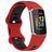 Mobigear Sport Dual Bracelet Silicone Fitbit Charge 5 Fermeture à clou et passant - Noir / Rouge