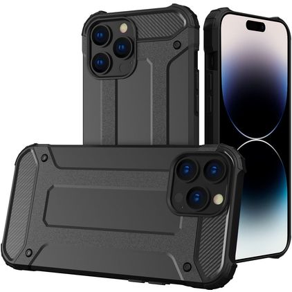 Mobigear Outdoor Coque iPhone 14 Pro Coque arrière Rigide Anti-Chocs - Noir