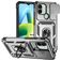 Mobigear Armor Ring Cam Slide Xiaomi Redmi A1 4G Plastique rigide Coque arrière Antichoc avec bague de maintien et cache caméra coulissant - Argent