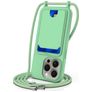 Mobigear Lanyard Card iPhone 16 Pro Coque avec cordon en Silicone et Porte-Cartes - Vert