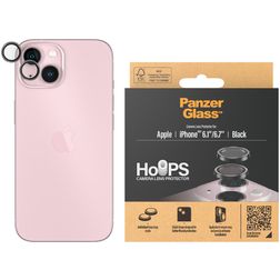 PanzerGlass Hoops iPhone 15 Verre trempé Protection Objectif Caméra - Compatible Coque - Noir
