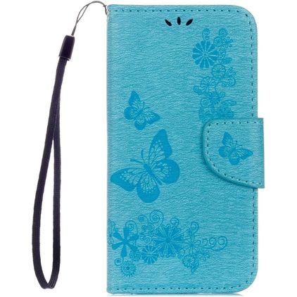Mobigear Butterfly Housse Samsung Galaxy S8 Etui Porte-Monnaie - Bleu