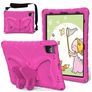 Mobigear Butterfly Coque iPad Air 11 Pouces (2024) Coque arrière en EVA + Bandoulière + Support Amovible - Magenta