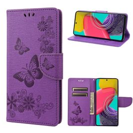 Mobigear Butterfly Housse Samsung Galaxy M53 Etui Porte-Monnaie - Violet