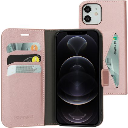 Mobiparts Classic Wallet iPhone 12 Étui Portefeuille - Rose