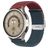 Mobigear Braided Dual Bracelet Nylon Smartwatch Fermeture à pince - Connexion universelle de 20 mm - Bleu / Rouge