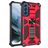 Mobigear Armor Stand Samsung Galaxy S21 FE Plastique rigide Coque arrière Antichoc avec béquille - Rouge