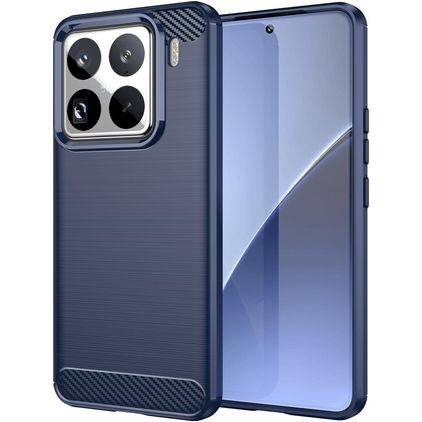 Mobigear Brushed Slim Coque Xiaomi 15 Pro Coque arrière en TPU Souple - Bleu