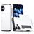 Mobigear Card Coque iPhone 18 Coque arrière Rigide Anti-Chocs avec Porte-Cartes - Blanc