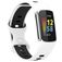 Mobigear Sport Dual Bracelet Silicone Fitbit Charge 5 Fermeture à clou et passant - Blanc / Bleu