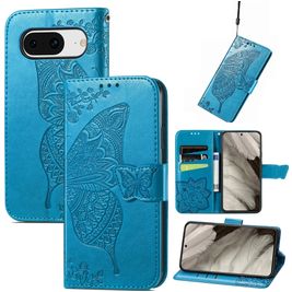 Mobigear Butterfly Housse Google Pixel 8 Etui Porte-Monnaie - Bleu