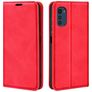 Mobigear Retro Slim Housse Motorola Moto E32 Etui Porte-Monnaie - Rouge