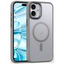 Mobigear Shockproof iPhone 16 MagSafe Plastique rigide Coque arrière - Gris
