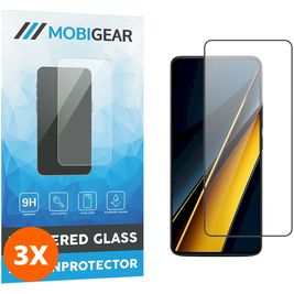 Mobigear Premium POCO X6 Pro Verre trempé Protection d'écran - Compatible Coque - Noir (Lot de 3)