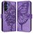 Mobigear Flowers Housse Samsung Galaxy A17 Etui Porte-Monnaie - Violet