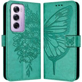 Mobigear Butterfly Housse OPPO Reno 12 Pro Etui Porte-Monnaie - Vert