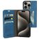 Mobiparts Classic Wallet Housse iPhone 15 Pro Etui Porte-Monnaie - Steel Blue