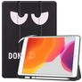 Mobigear Tri-Fold Gel Coque iPad 8 (2020) Etui en TPU,Similicuir + Porte-crayon - Do Not Touch