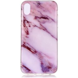 Mobigear Marble iPhone XS Max TPU souple Coque arrière - Violet