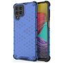 Mobigear Honeycomb Coque Samsung Galaxy M53 Coque arrière Rigide Anti-Chocs - Bleu