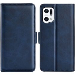 Mobigear Slim Magnet OPPO Find X5 Étui Portefeuille - Bleu foncé