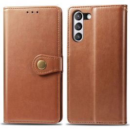 Mobigear Snap Button Housse Samsung Galaxy S21 FE Etui Porte-Monnaie - Cognac