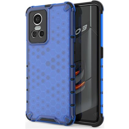Mobigear Honeycomb Realme GT Neo 3 Plastique rigide Coque arrière Antichoc - Bleu