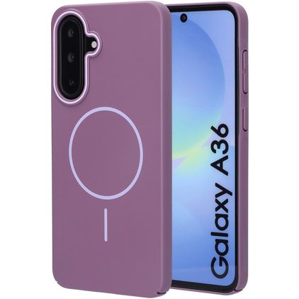 Mobiparts Slim Line Samsung Galaxy A36 MagSafe Plastique rigide Coque arrière - Imperial Purple