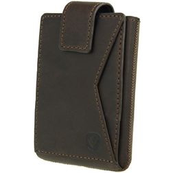 Valenta Card Case Pocket Premium - Porte Cartes en en Cuir véritable - 10 Cartes - Marron
