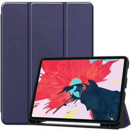 Mobigear Tri-Fold Gel Coque iPad Pro 11 Pouces (2022) Etui en TPU,Similicuir + Porte-crayon - Dark Blue