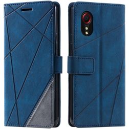 Mobigear Rhombus Housse Samsung Galaxy Xcover 7 Etui Porte-Monnaie - Bleu
